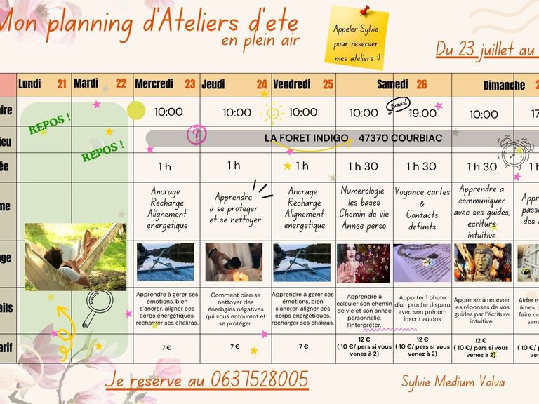 Ateliers d'été à la foret indigo